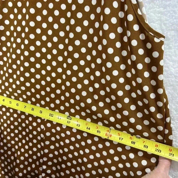 Anna Kaci California1XL Boho Midi Halter Dress Brown Asym polka dot Western NWT - Picture 12 of 16